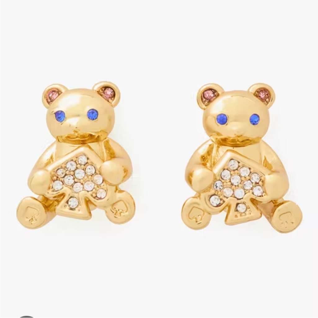 Kate Spade Oh What Fun Spade Teddy Bear Studs